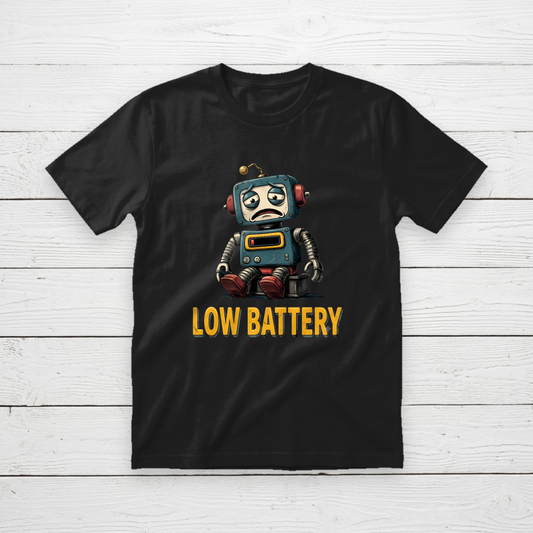 Low Battery Robot Graphic T-Shirt