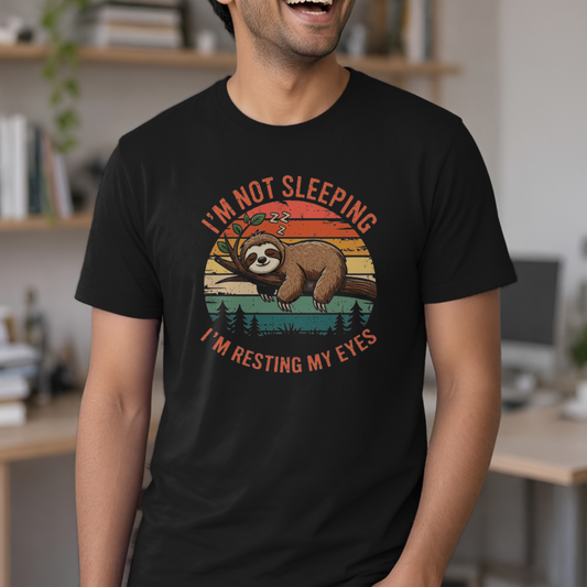 Sleepy Sloth Graphic Message T-Shirt