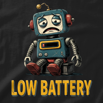 Low Battery Robot Graphic T-Shirt