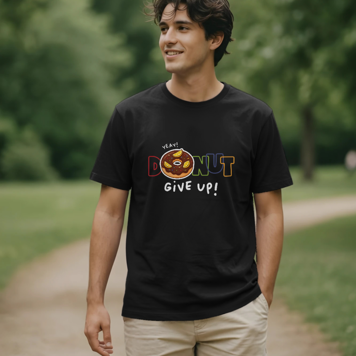 DONUT Give Up Graphic T-Shirt