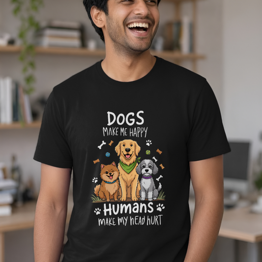 Dogs Make Happy Pet Lovers Unisex T-Shirt