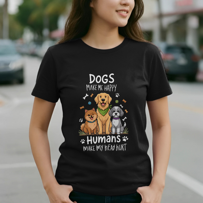 Dogs Make Happy Pet Lovers Unisex T-Shirt