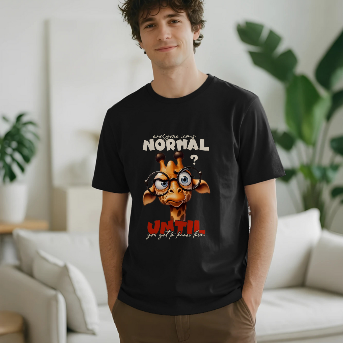 Quirky Giraffe Graphic T-Shirt